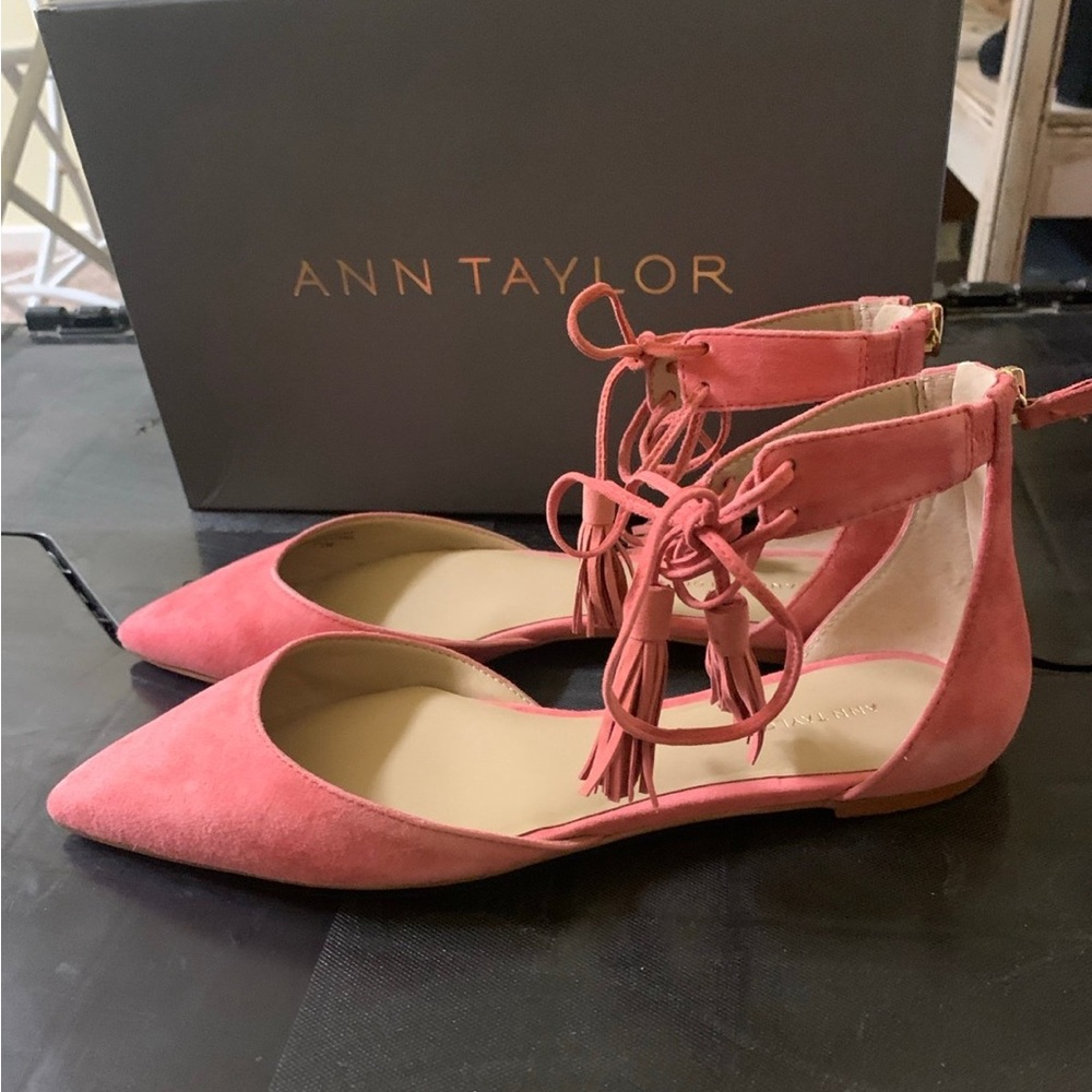 Ann Taylor Ankle Tie Flats